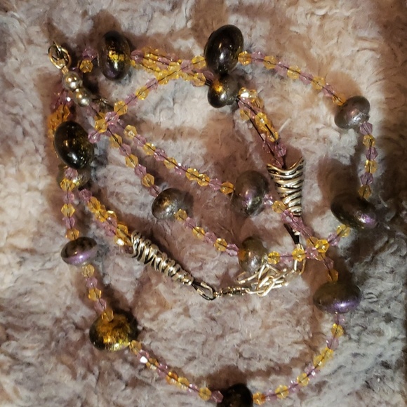 Handmade epoxy beaded set sterling silver - Picture 5 of 5